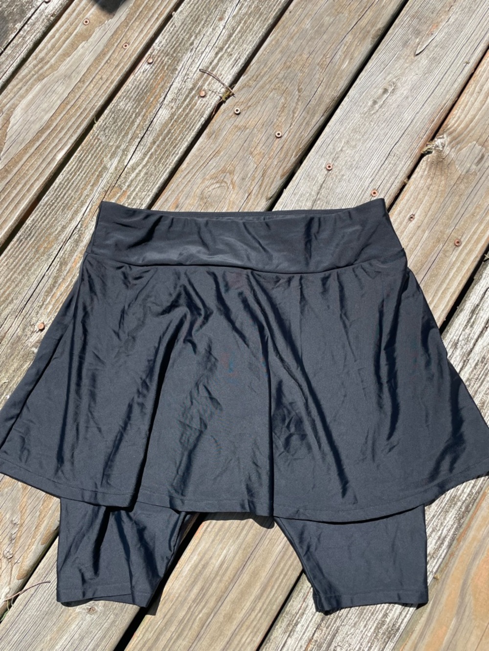 Black swim Skort with Built-In Shorts